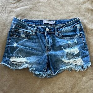 Just USA Blue Distressed Jean Shorts